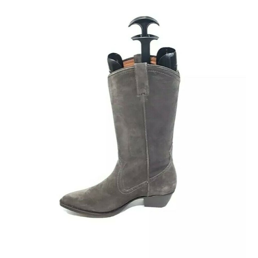 Frye Cowboy boots Pull On Snip Toe Grey Suede Leat